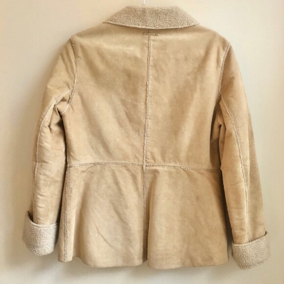 Vintage | GUESS | Tan Penny Lane Suede Patchwork Sherpa Collar Jacket 90s Y2K - Picture 2 of 5